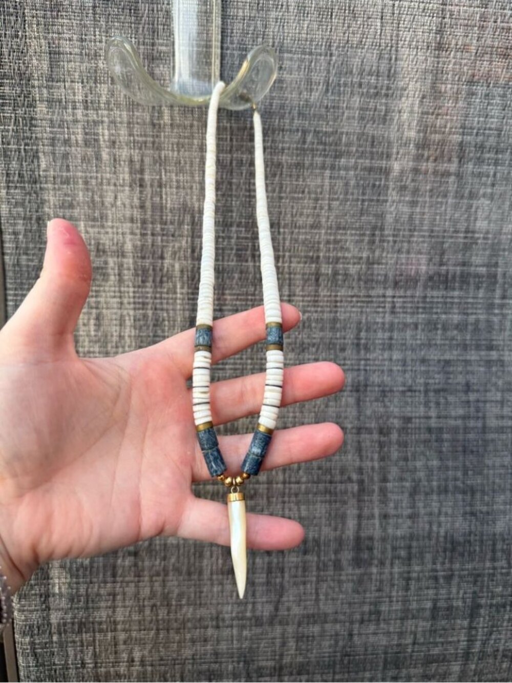 Men’s Blue Lapis Bead Pendant Necklace